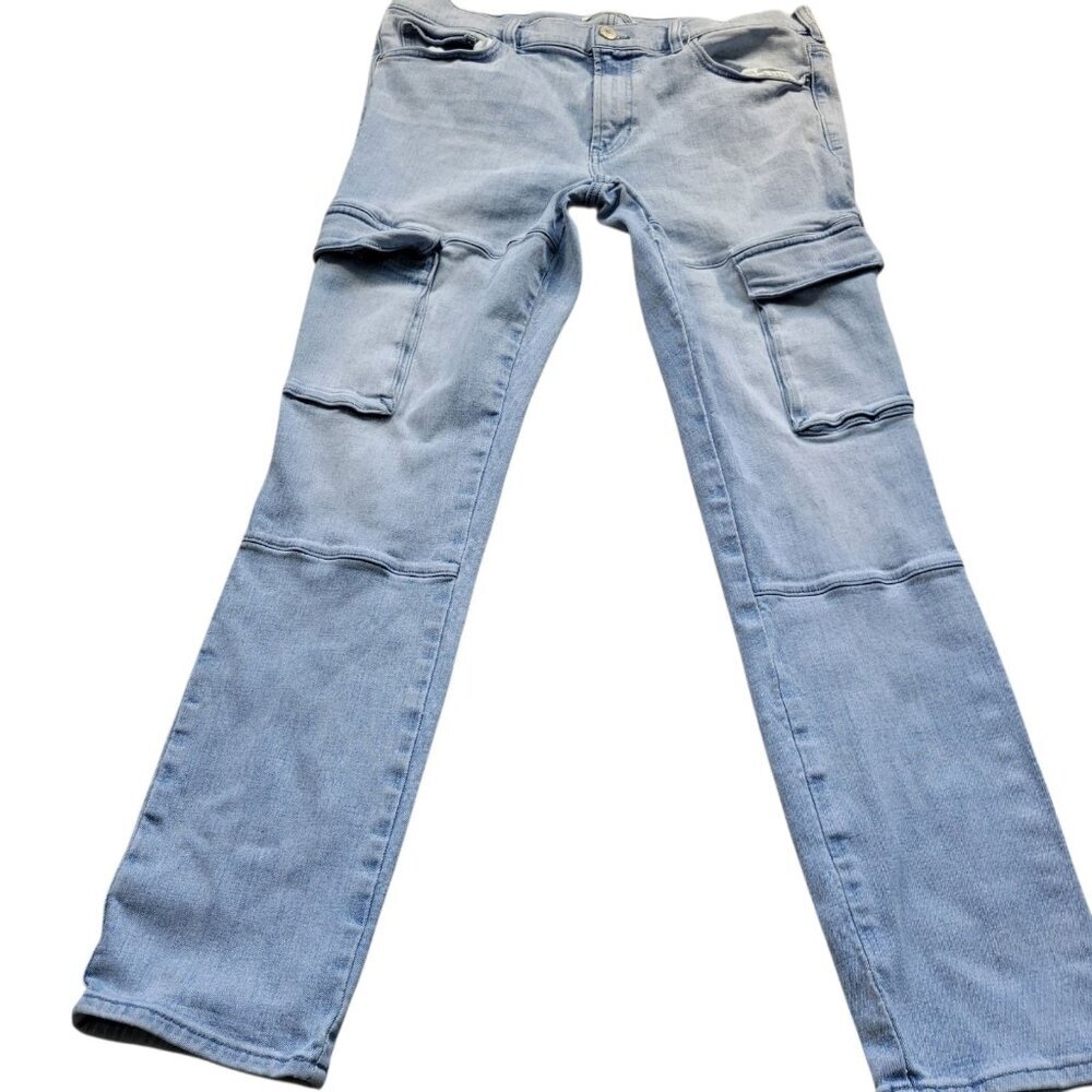 Pacsun Jeans Mens 36x30.5 Tag 36x32 Skinny Cargo Light Wash Denim